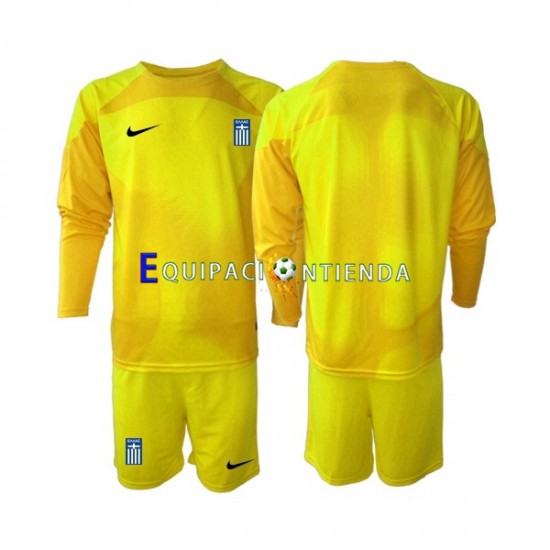 Camiseta Guardameta Primera Equipación Grecia 2023 ML ,Niño Equipaciones